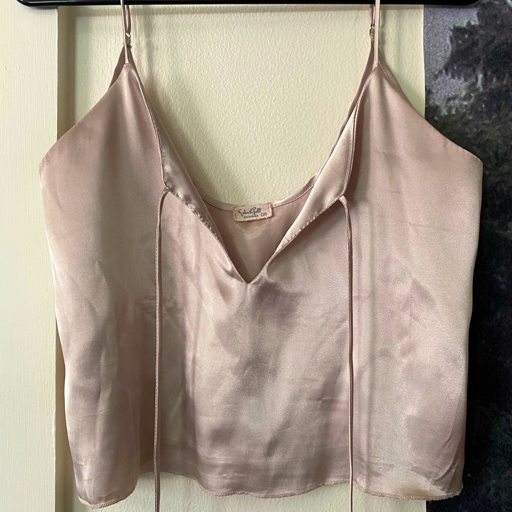 Brandy Melville silk front tie tank
